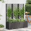 Vidaxl Garden Planter With Trellis, Black, 120X40X136 Cm, Pp