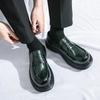 Fashionable Loafers Shoes Men PU Round Head Thick Sole Comfortable Anti Slip Classic Versatile Business Casual Men Shoes