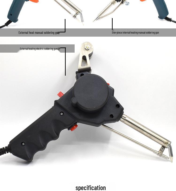 Electric Soldering Iron 60W: Internal/External Heating, Single-Handed, Semi-Automatic Solder Dispenser.