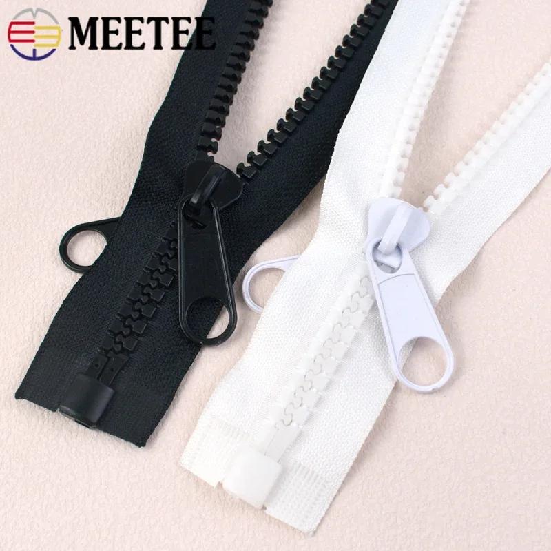 1-5Meters Meetee 10# Open-end Resin Zippers Double Side Slider Zipper for Tent Bag Jacket Luggage DIY Sewing Material Accessory