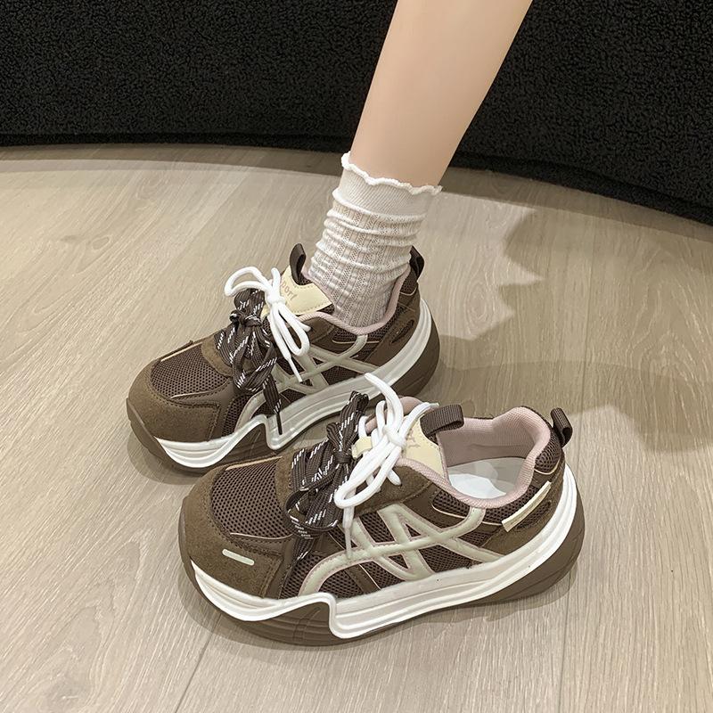 Thick-soled Versatile Big-headed Ugly Cute Casual Shoes Women's Autumn New Red Women's Muffin Doll Shoes