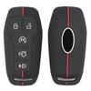Textured Silicone Key Cover for Ford Focus, Mondeo, Kuga, Edge - 5-Button Key Protector
