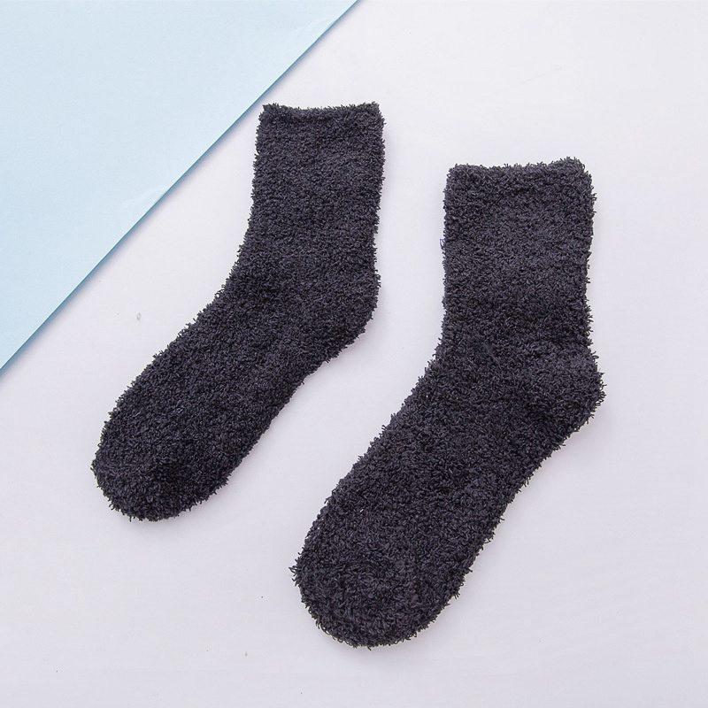 

Women s Casual Floor Socks Tube Socks 6PC Solid Color Winter Thick Socks Candy Color Coral Fleece