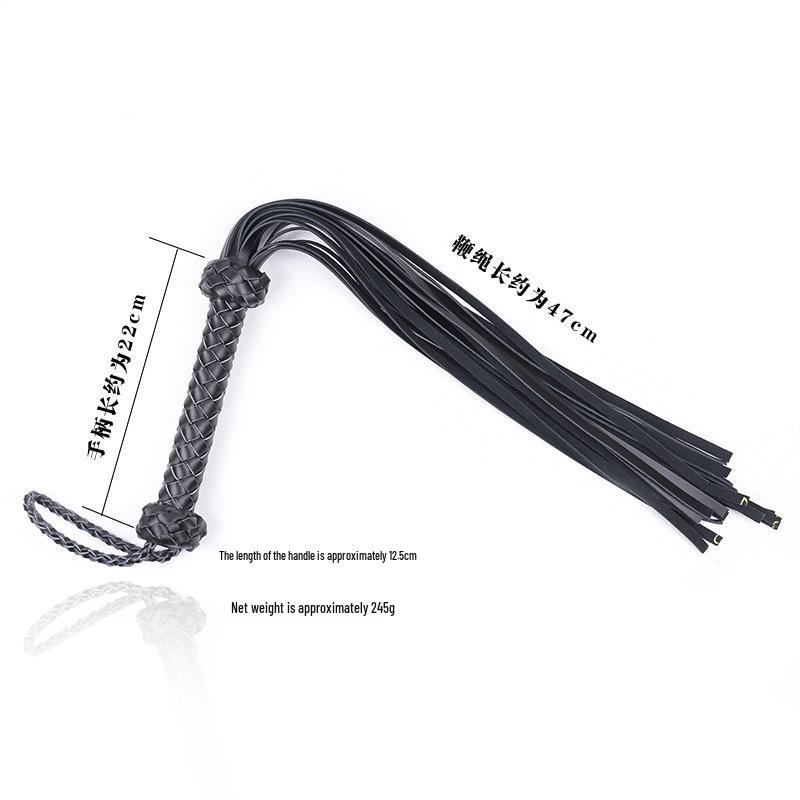 Adult Leather Flirting and Domination Whip - Cowhide and Horsewhip Restraint Toy