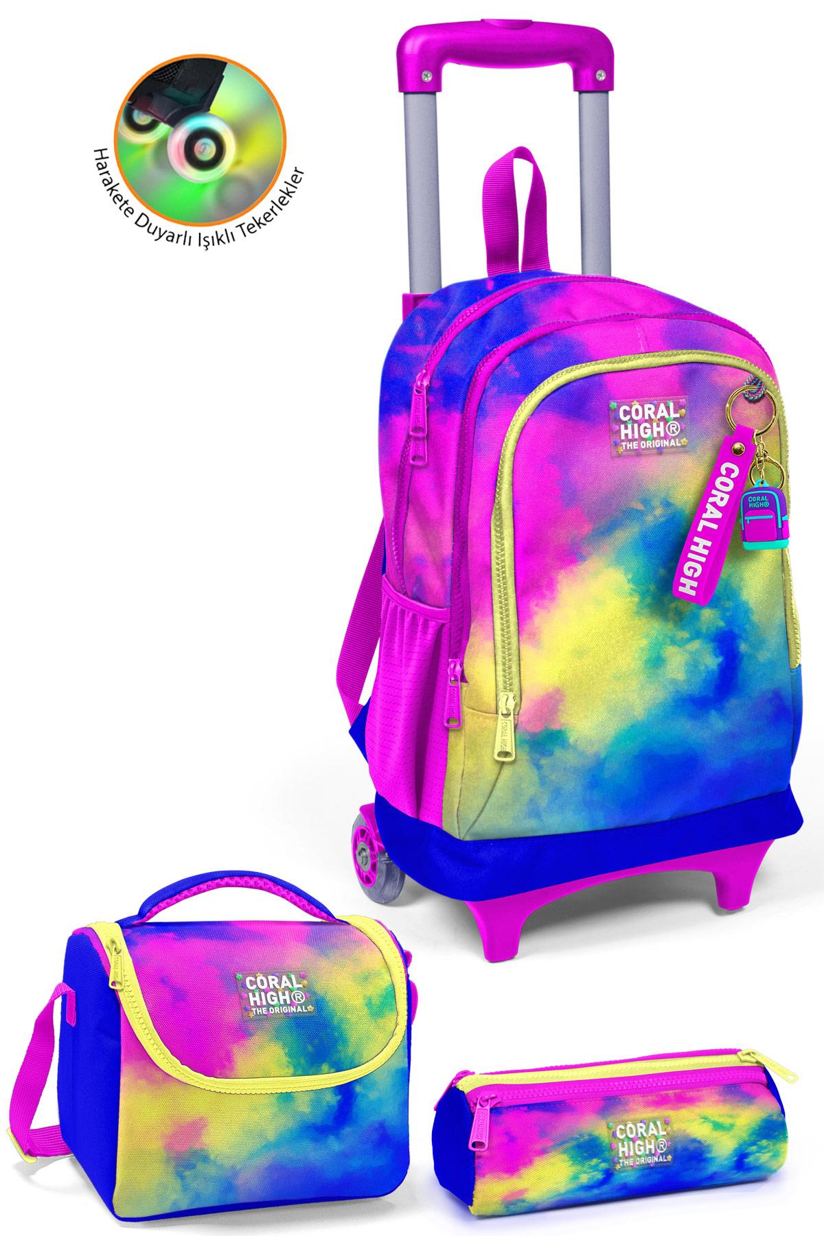 

Coral High Kids Renkli Batik Desenli Üç Bölmeli Çekçekli 3 lü Çanta Seti SET0123957