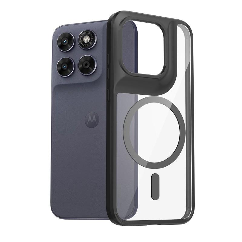 

Suitable Motorola MotoG67/77 Transparent Magnetic Protective Cover 1.5MM Large-hole G54 Phone Case Material Edge 60 Stylus-G Stylus 5G прозрачный черный