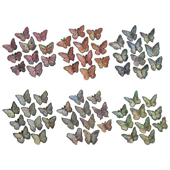 10 Unidades Pegatinas Holográficas de Mariposas Calcomanías de PET Impermeables para Portátiles Botellas de Agua Fundas de Teléfono Manualidades DIY Álbumes de Recortes Diarios Decoración Vintage Bohemia