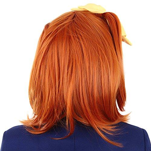 CaseEden Cosplay Wig, Medium, 40cm, Heat-Resistant, Orange-Brown, Brown, with Two Wig Nets