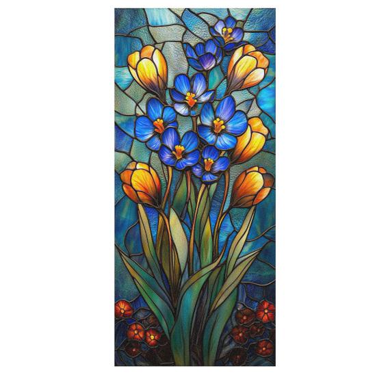 Vintage Geometrische Fenster Sichtschutzfolie Wasserdicht Wiederverwendbar UV Sonnenschutz Glasaufkleber Abdeckung Dekorativ Mattiert Buntglas Statisch Haftend