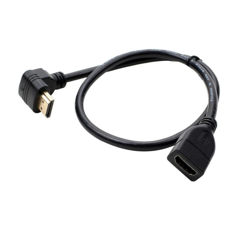 Space Efficient HDTV Extension Cable with 90 Degree L Bend Design for Space Saving and Easy Connection in Tight Space