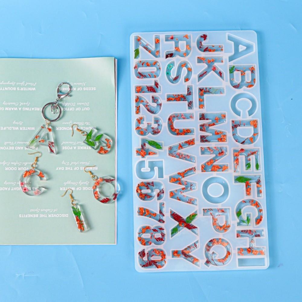 A-Z Alphabet Mold Reusable Number Keychain Silicone Mold Handmade 26 Letter Mold DIY Crafts