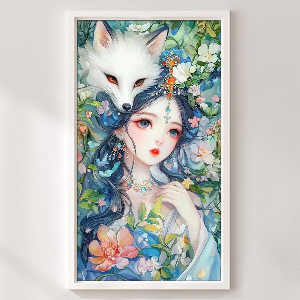 Tam Nakış Eko-pamuk İplik 11CT Baskılı Kız Çapraz Dikiş Seti Sanatı