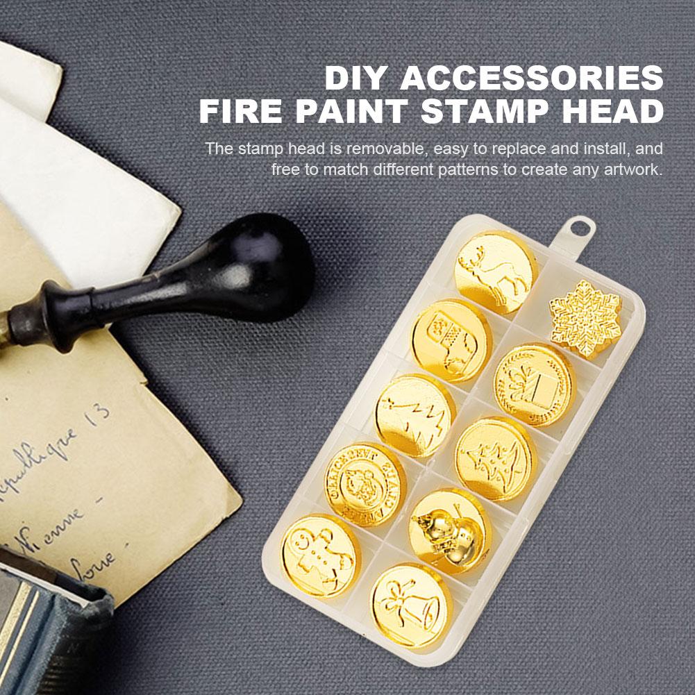 10pcs DIY Art Seal Head Multipurpose Enamel Seal Head Ornamental Wax Seal Stamp Head Envelope Decorative for Wedding Invitations