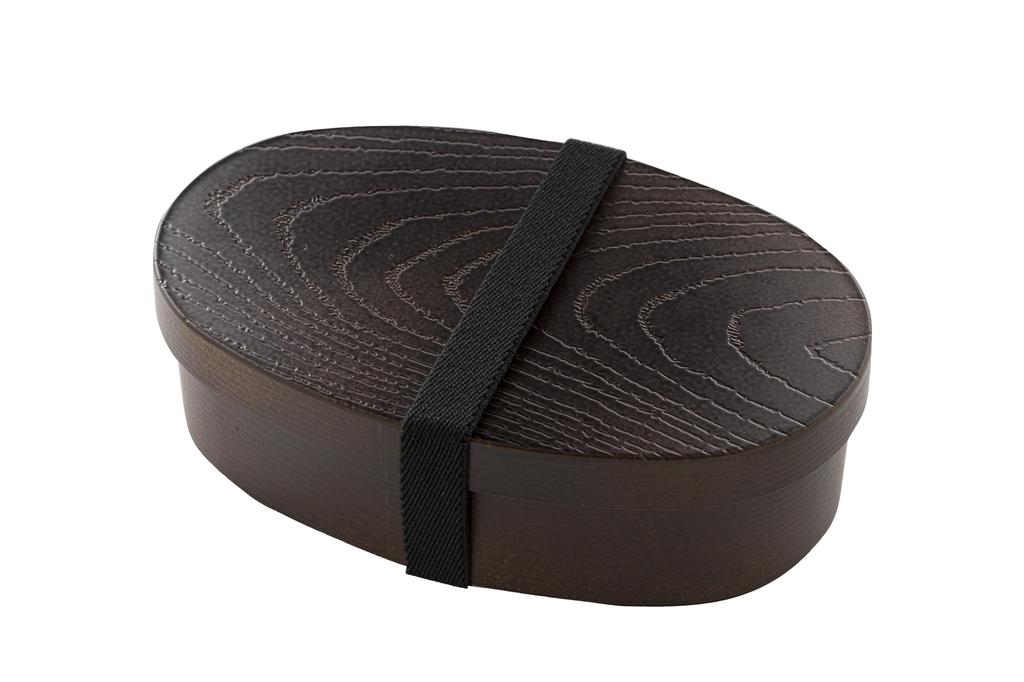 Kano Oval Lunch Mocha Microwave and Dishwasher Made In with Wappa Magewappa Lunch Bento Box [Magewappa-style Box, Brown, 72760] Safe, Japan, Band,