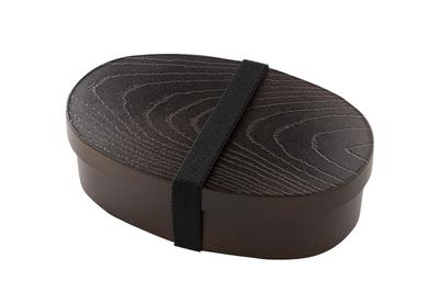 Kano Oválný obědový Mocha Mikrovlnka a myčka na nádobí Vyrobeno s Wappa Magewappa Obědový Bento Box [Styl Magewappa, Hnědý, 72760] Bezpečný, Japonsko, Pásek,