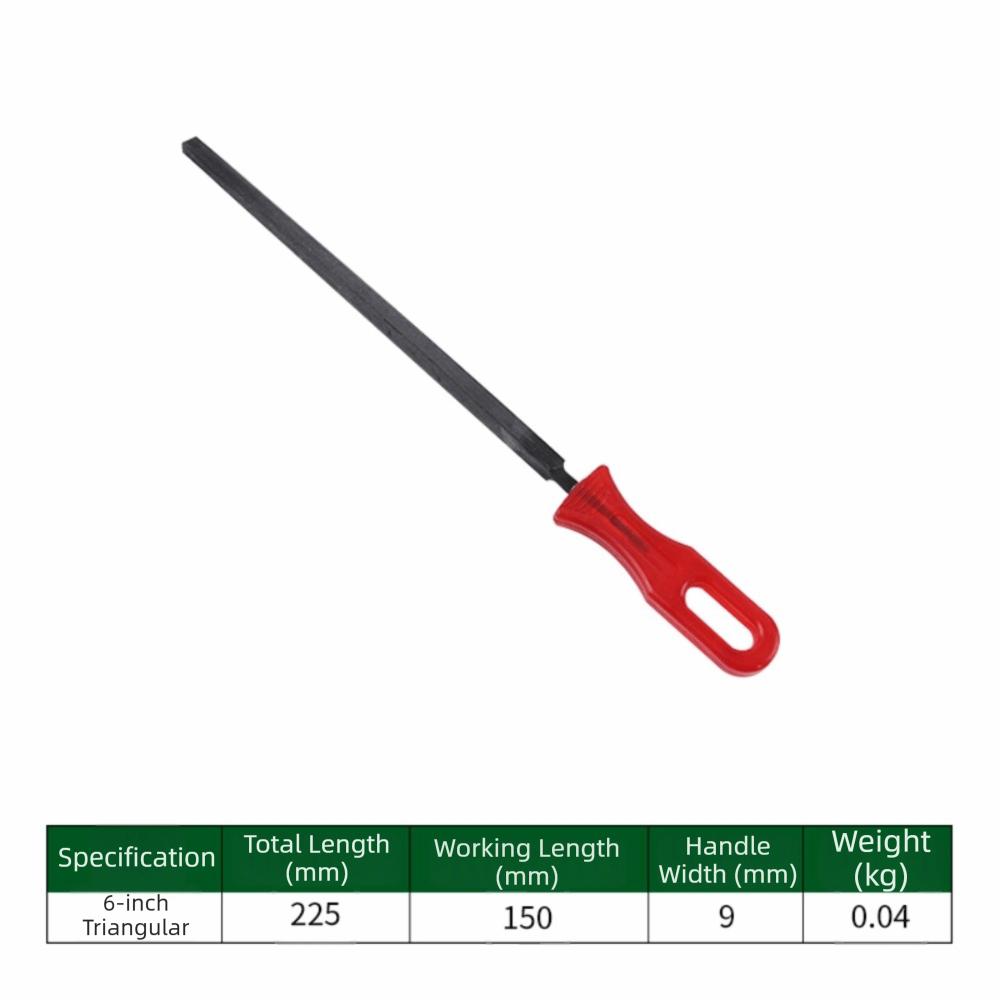 Steel Material Triangular File Triangular Shape Sharpener Versatile Hand Saw  Metal Working 6 inches