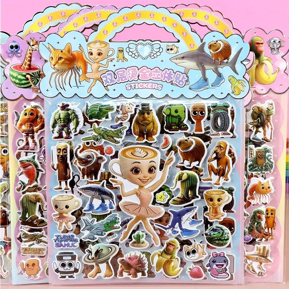 

5/20PCS Tung Tung Sahur Italian Brainrot Animals Bubble Stickers DIY Notebook Phone Guitar Cartoon 3D Puffy Sticker Playthings GiftsAA -A1494