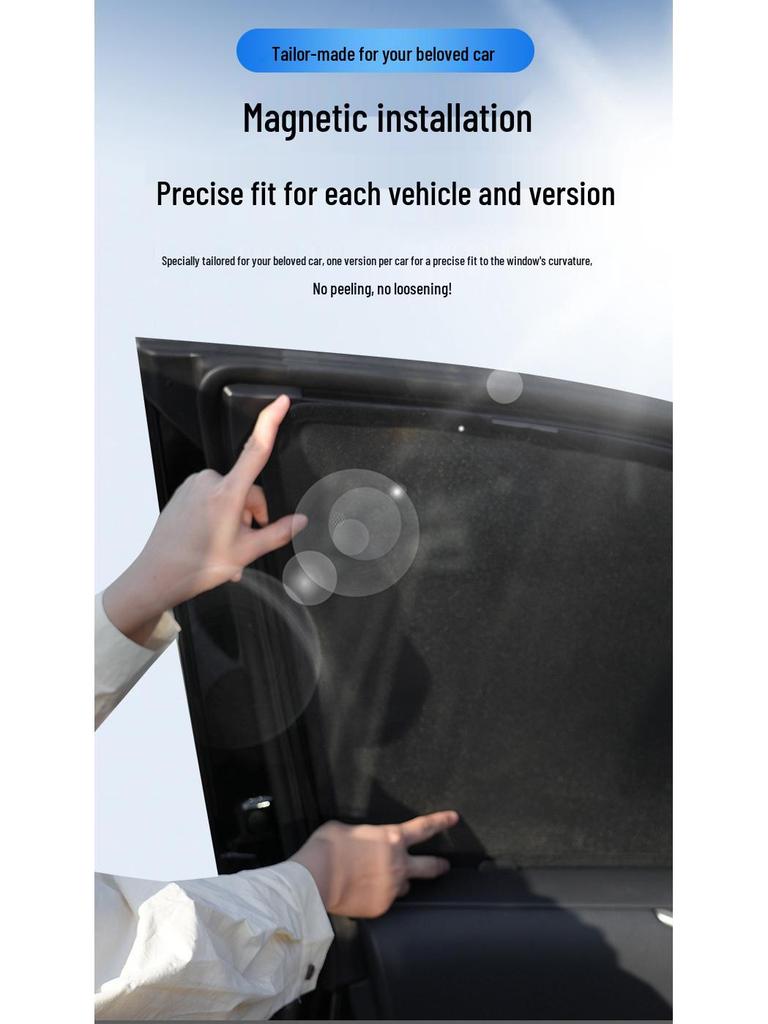 Magnetic Car Curtain Sunshade - Privacy & Heat Insulation Mesh for Side Windows