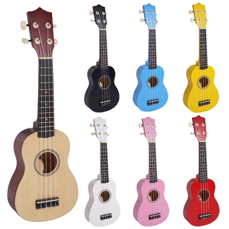 21palcová ukulele pro domácí cvičení, přenosná ukulele, učící kytara, dřevěná textura, pro hudební studenty a cestovní nadšence