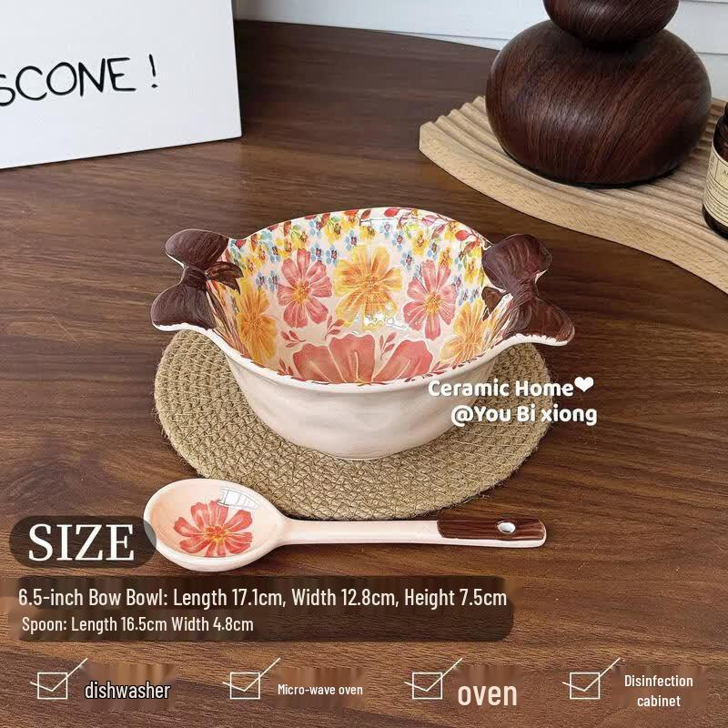 Cartoon Dandelion Ceramic Handle Bowl