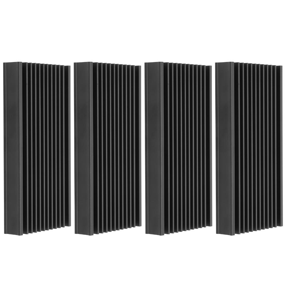 4Pcs 100*50*12.7mm Heat Sink Black Heat Sink Chip Heat Diffusion Fin Black Heat Sink  Chip Cooling