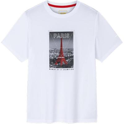 Training Series Printed Letter Crew Neck Comfortable Breathable Short Sleeve T-Shirt Men Tops Pure-White 152437102-1