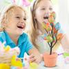 Easter Artificial Egg Planter With Cartoon Easter Egg Prints – Easter Table Decoration
