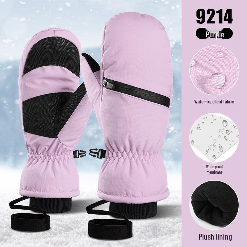 Northeast Winter Ski Gloves: Double-layer Velvet, Waterproof, Below-Zero Protection