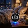 Orologio Sveglia Digitale LED Display 12/24H Data Giorno della Settimana Luminosità Regolabile Orologio Elettronico Alta Definizione Luce Notturna Morbida
