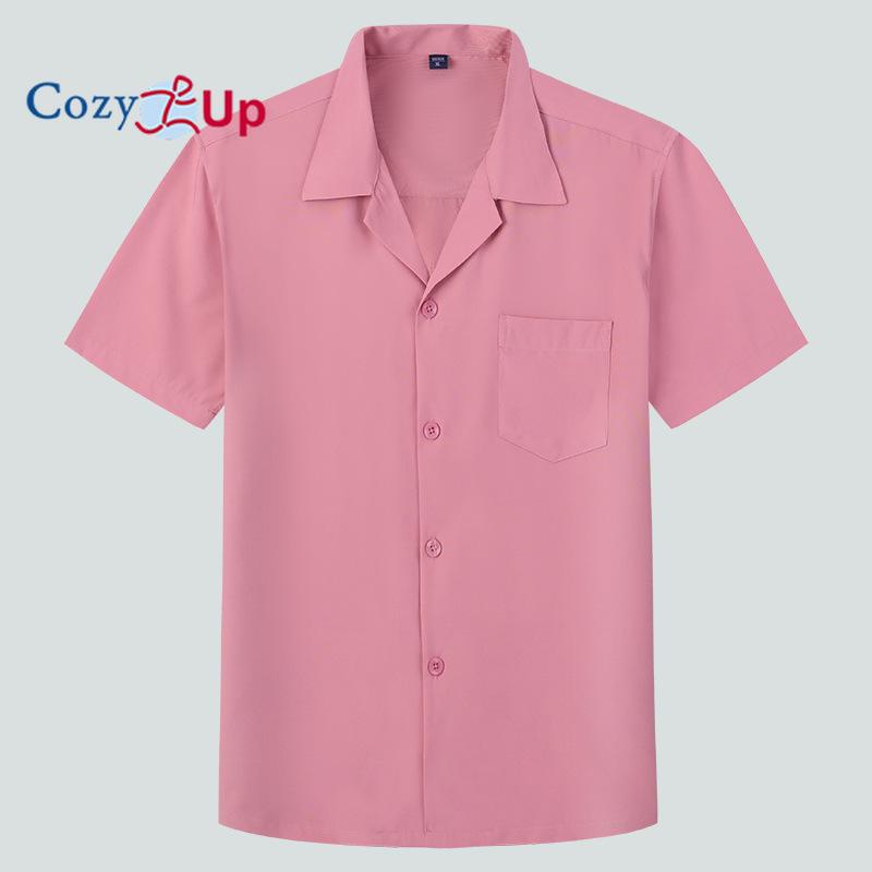 

Уютные мужские рубашки с коротким рукавом, повседневные хлопковые рубашки на пуговицах, летние пляжные гавайские рубашки цвета хаки 3XL розовый