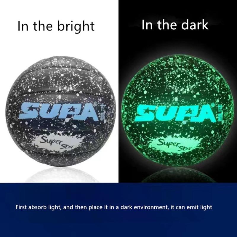 Karanlıkta Parlayan Voleybol Floresan Boyut 5 Buzlu Doku Eğitim Maç Topu Yetişkinler Doğum Günü Hediyesi Parlayan PU Voleybol