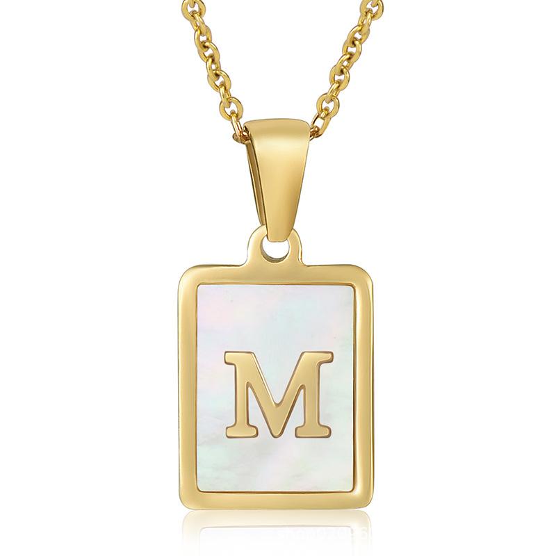 2026 Three-dimensional Shell Letter Necklace Women's 26 Letter Pendant Non-fading Jewelry