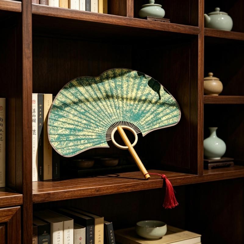 Ginkgos Rice Paper Fan Chinese Styles Hand Fan Handheld Cooling Fan for Wedding Party Dance Photo Props Home Decorations