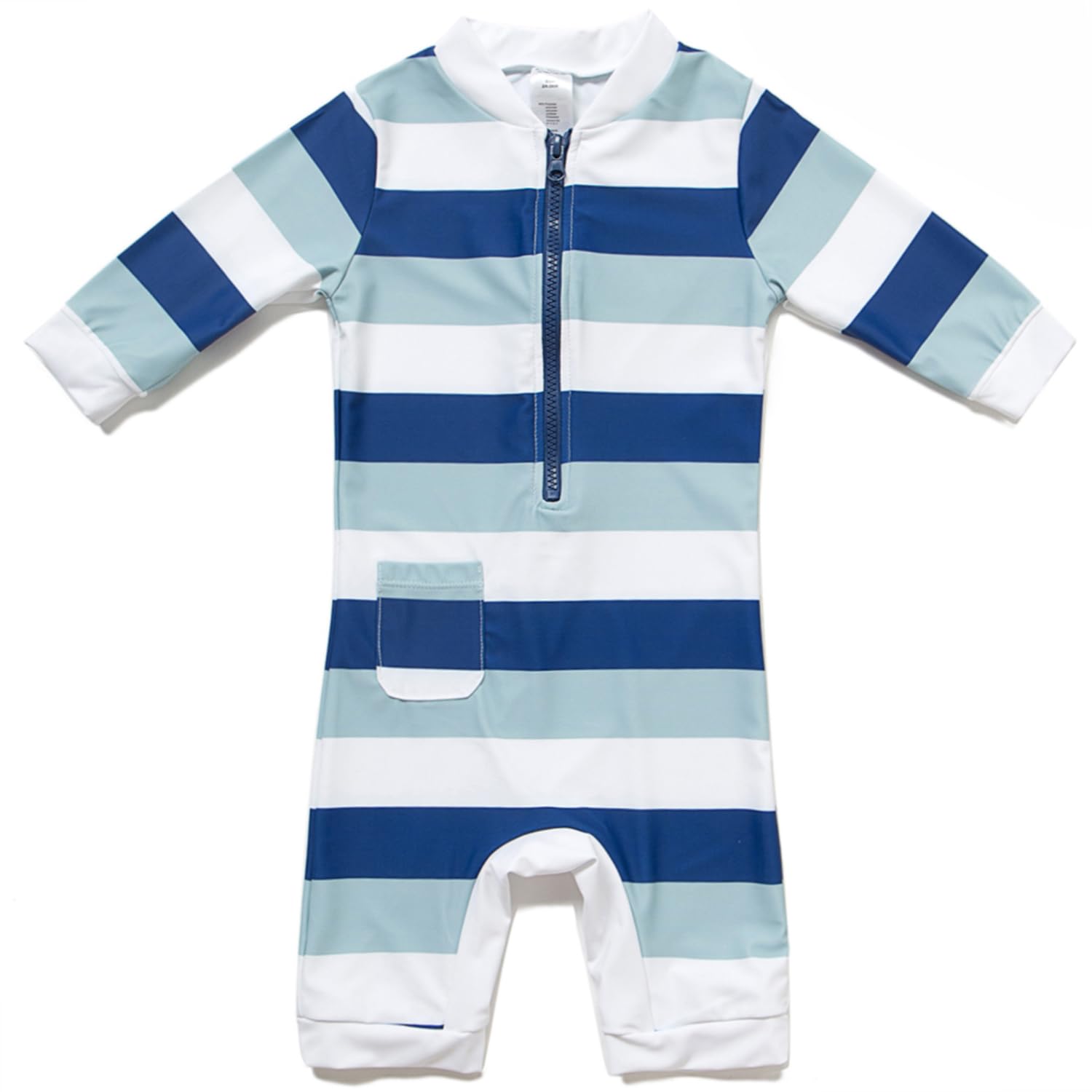 

BONVERANO Rash Guard UPF UV Long for Baby Boys One-Piece Swimsuit, 50+ Protection, Sleeve, (Stripe, 3-6 Months)