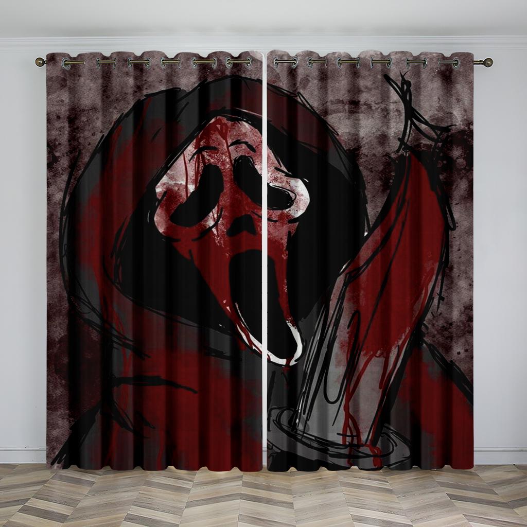 

Cartoon Happy Halloween King Skull Skeleton Kid s Window Curtains Blinds for Living Room Bedroom Kitchen Door Home Decor 2Pcs W50 X H130(CM)X2&Hook