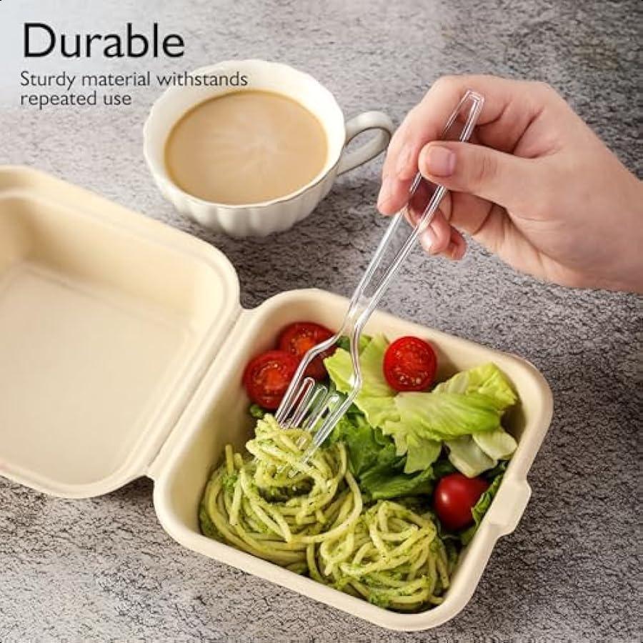 

Набор одноразовых пластиковых столовых приборов повышенной прочности, 300 штук, прозрачный, 100 вилок, 100 ложек, 100 ножей, не содержит БФА, термостойкий United States