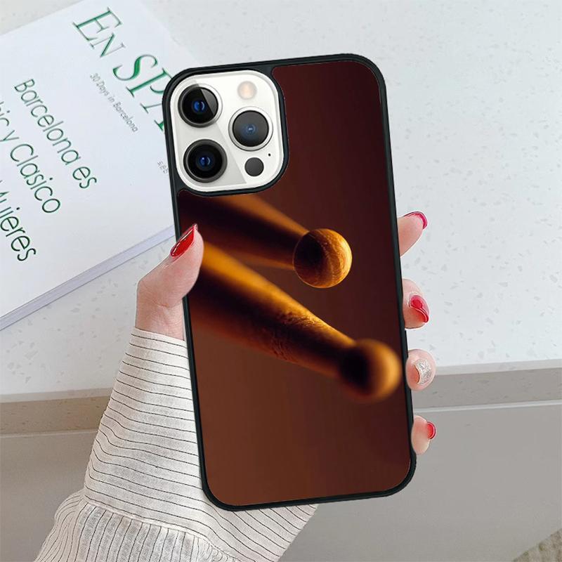 Drum Rock Drummer Musician Drumsticks Phone Case Cover For iPhone 17 Air 15 16 16e 14 13 12 11 Pro Max Coque For Apple PLUS