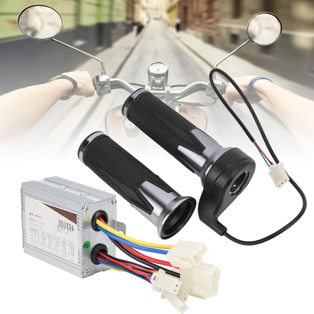 24V 500W Bike Universal Throttle Grips Brush Controller AntiSlip Handle Bike Accessory