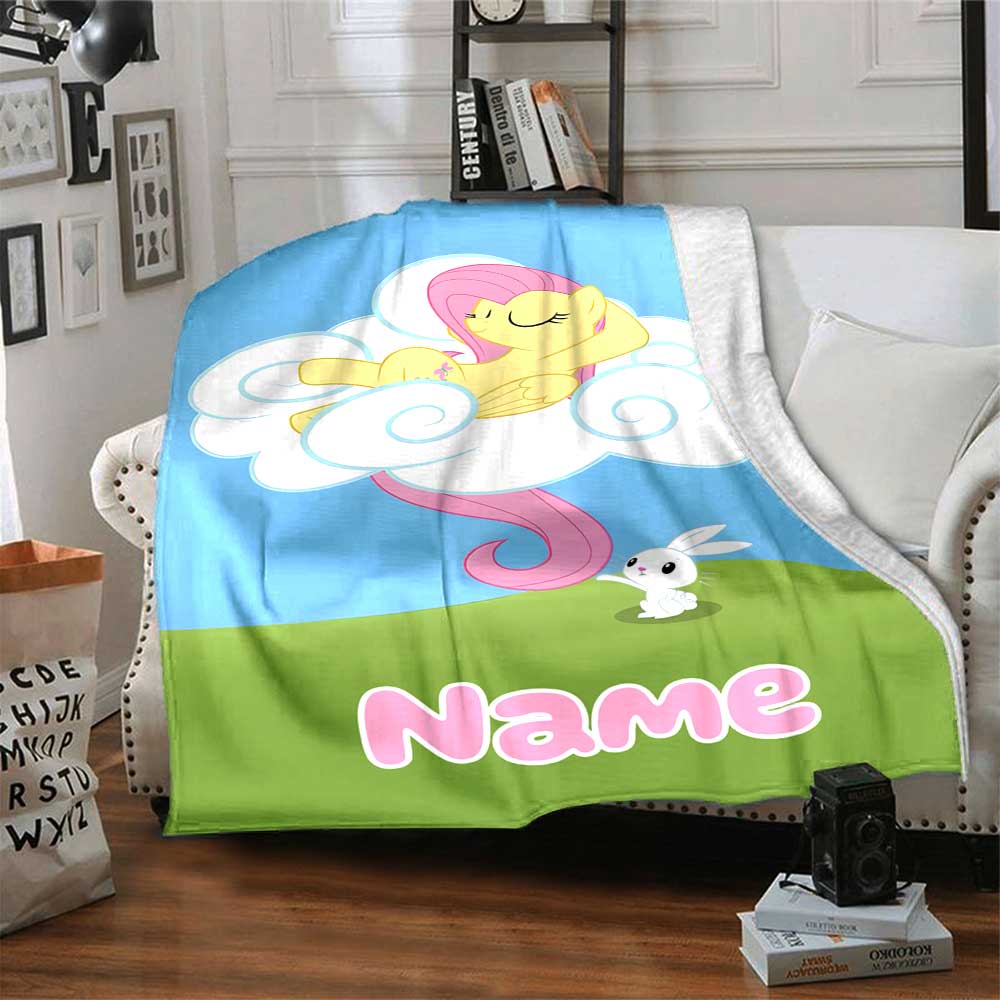 Little Pony (16) Personalized Name Blanket Gift Customizable Blanket Durable Comfort for Picnics Home Decor Nap Office Chair for All Occasions
