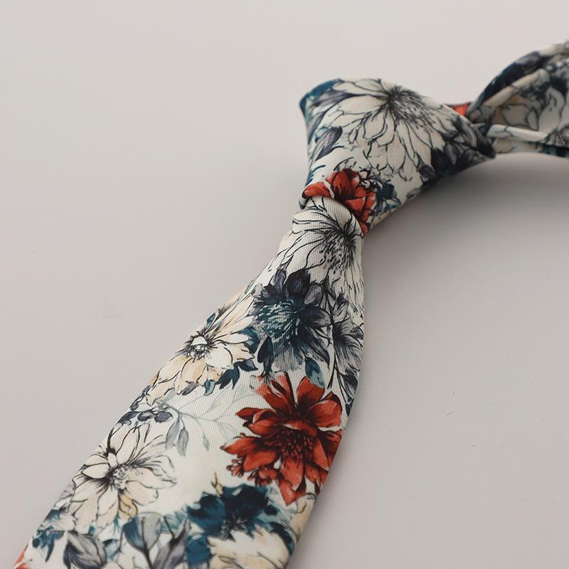 

Новый продукт, Ретро Имитация Шелка 9 см Гонконгский Стиль Широкая Версия Уличная Печать Повседневный Галстук Мужской и Женский Литературный и Художественный Цветочный