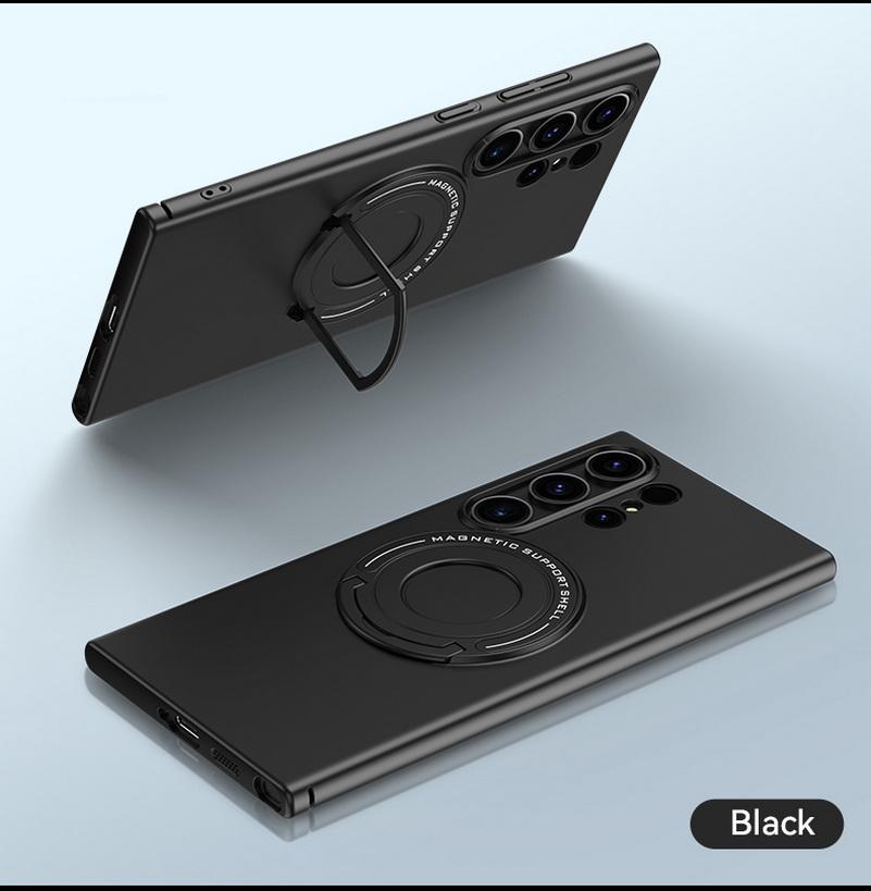 Metal Strong Magnetic Absorption Case For Samsung S24 Ultra S23 + S23 Plus S24 + Galaxy S24 Frosted Car Holder Protection Cover