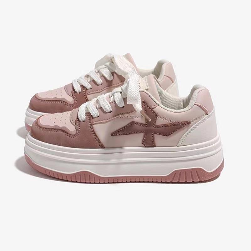 

Маленькие белые туфли, детские, весна и осень, новинка, модные, на толстой подошве, универсальные, дышащие, для сноуборда, повседневные, одинарные туфли 40 розовый