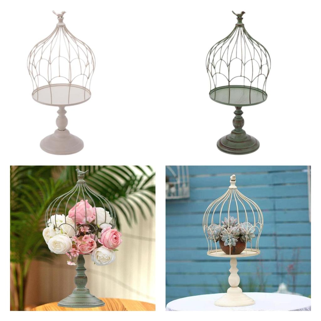Desktop Iron Birdcage Flower Stand Flower Display Rack for Outdoor Balcony