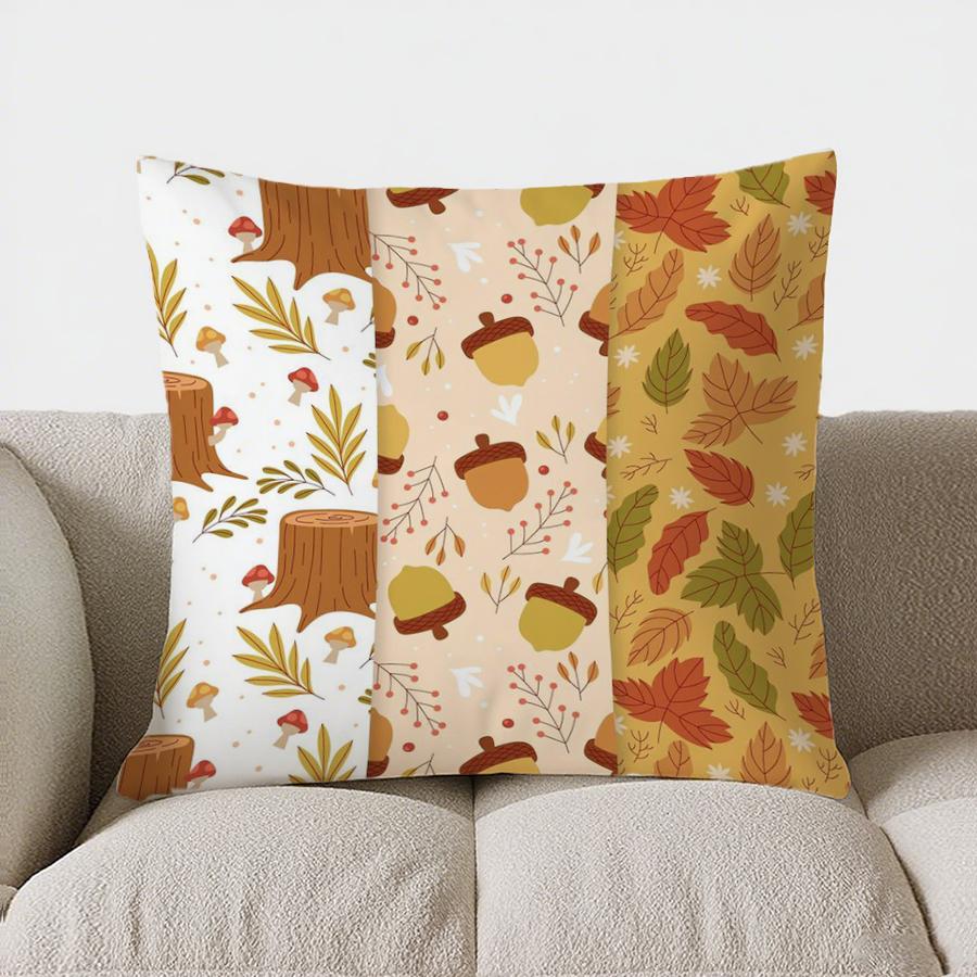 Home Decor Autumn Leaves Patterned Decorative Pillow Cover Pattern Cushion Cover Suitable For Sofa Bedroom Car Pillow Cover