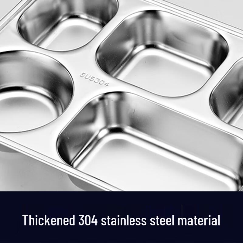 YUTAI 304 Stainless Steel Deep 5-Compartment Lunch Plate