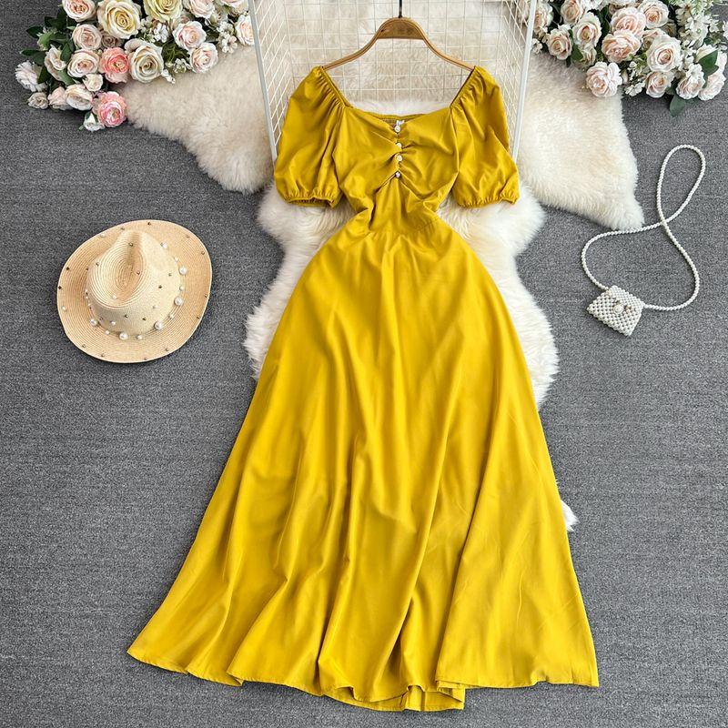 Wine Red French Bubble Dress Engagement Dress