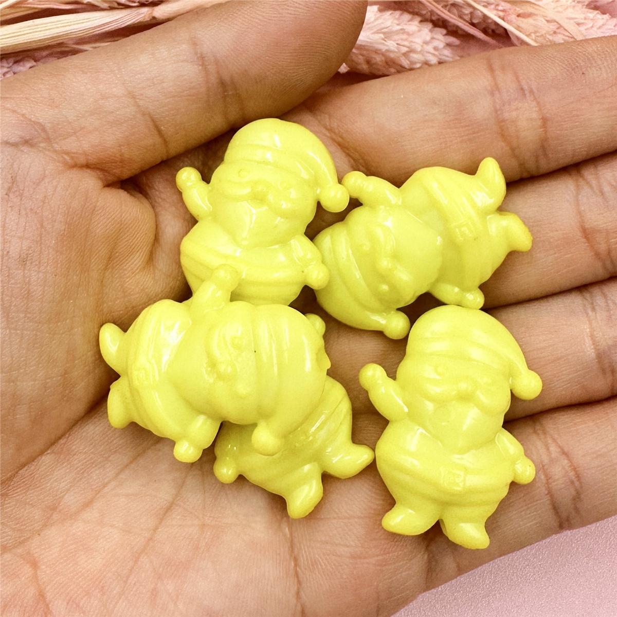 

Милый снеговик Фестиваль Санта-Клауса DIY ожерелье браслет 25*30 мм новый мультфильм акриловые круглые 5 шт. гном Рождественский стиль свободные бусины жёлтый