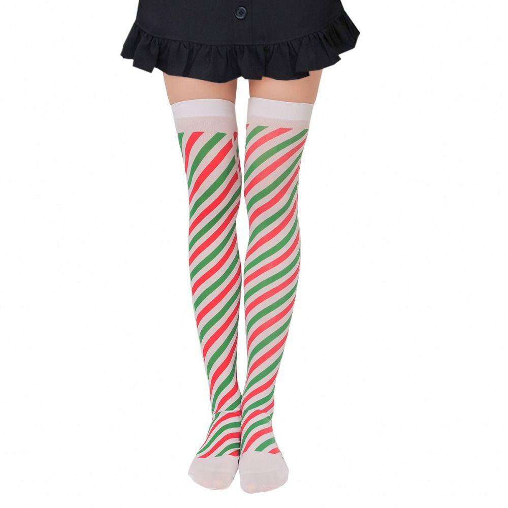 Costume Accessory Knee-High Warm Stocking Colorful Striped Leg Warmer High Socks