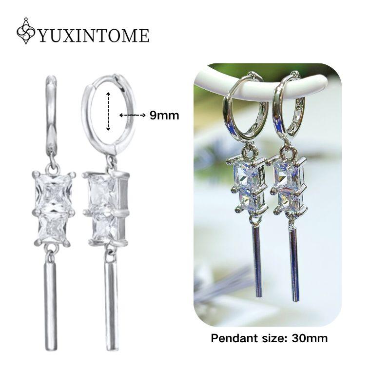 925 Silver Ear Needle Crystal White Zircon Silver Series Tassel Drop Earrings Luxury Fashion Party Jewelry Accessories