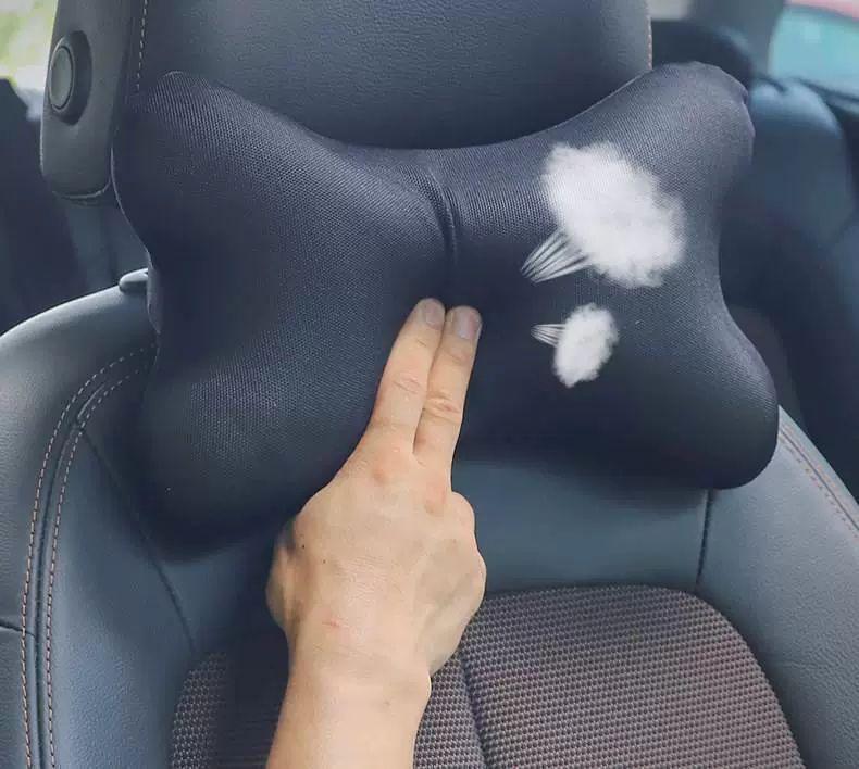 Car Headrest & Neck Support Memory Foam Pillows – Universal Fit, 4-Season Use, Pair of Cushions for Comfortable Car Interior.